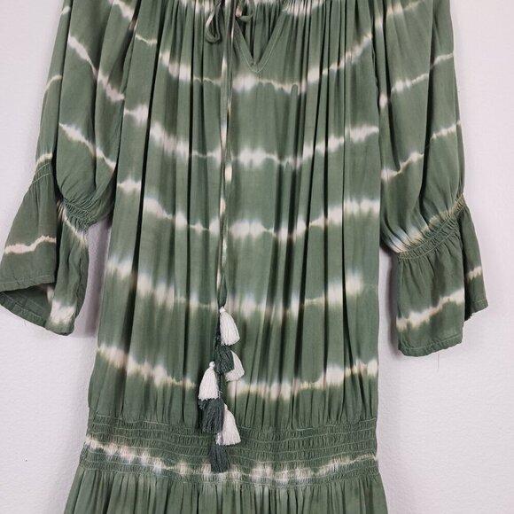 MELE BEACH Tie-Dye Stripes Off-Shoulder maxi dress women's one-size green - Picture 3 of 9